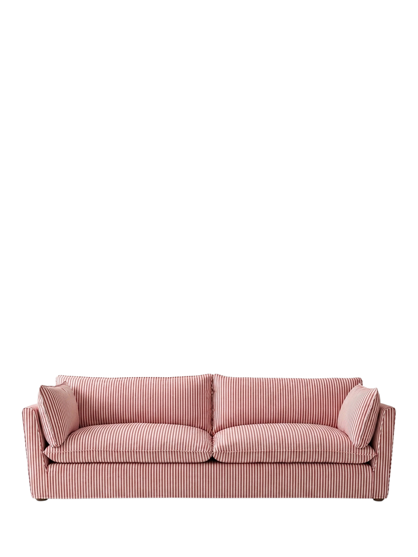 Cocobella Range, John Lewis x Sophie Conran Cocobella Grand 4 Seater Sofa, Quill Stripe Red