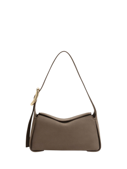 CHARLES & KEITH Aislin Suede Shoulder Bag, Stone Grey, Stone Grey