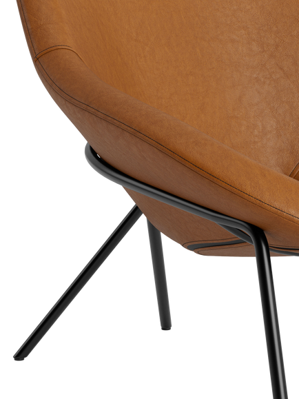 The Conran Shop Magnus Long Cross Leg Lounge Chair, Cognac - view 2, Cognac