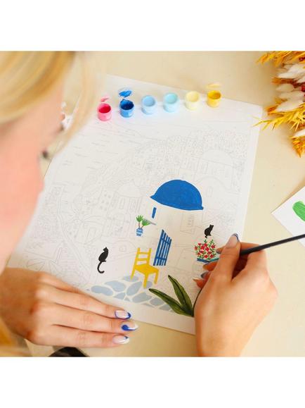 La Petite Épicerie Santorini Poster Paint by Numbers Kit - view 2, Multi