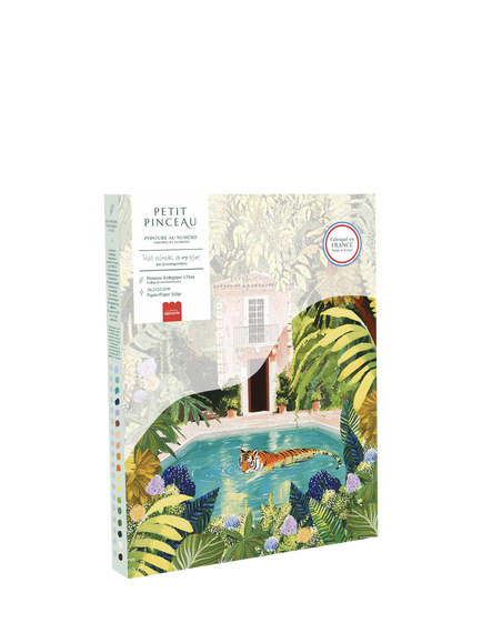 La Petite Épicerie Tiger Relaxing in my Pool Paint by Numbers Kit, Multi