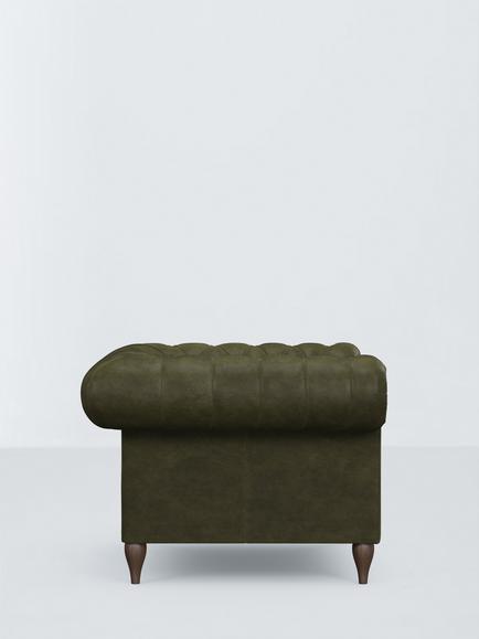 John Lewis Winchester Leather Snuggler, Dark Leg - view 2, Demetra Green