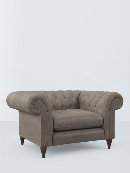 John Lewis Winchester Leather Snuggler, Dark Leg, Demetra Grey
