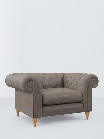 John Lewis Winchester Leather Snuggler, Light Leg, Demetra Grey