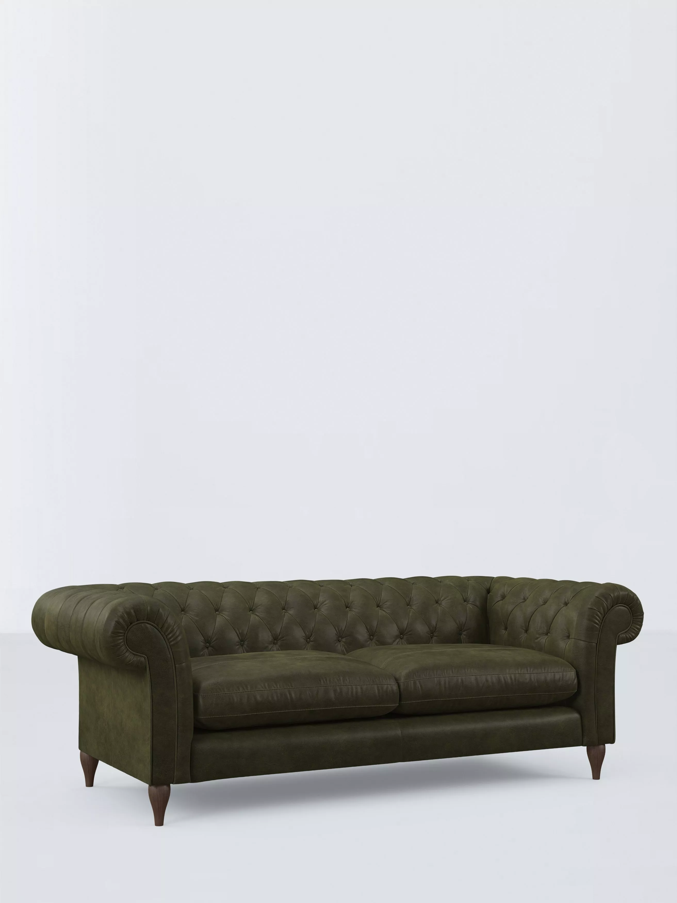 John Lewis Winchester Grand 4 Seater Leather Sofa, Dark Leg