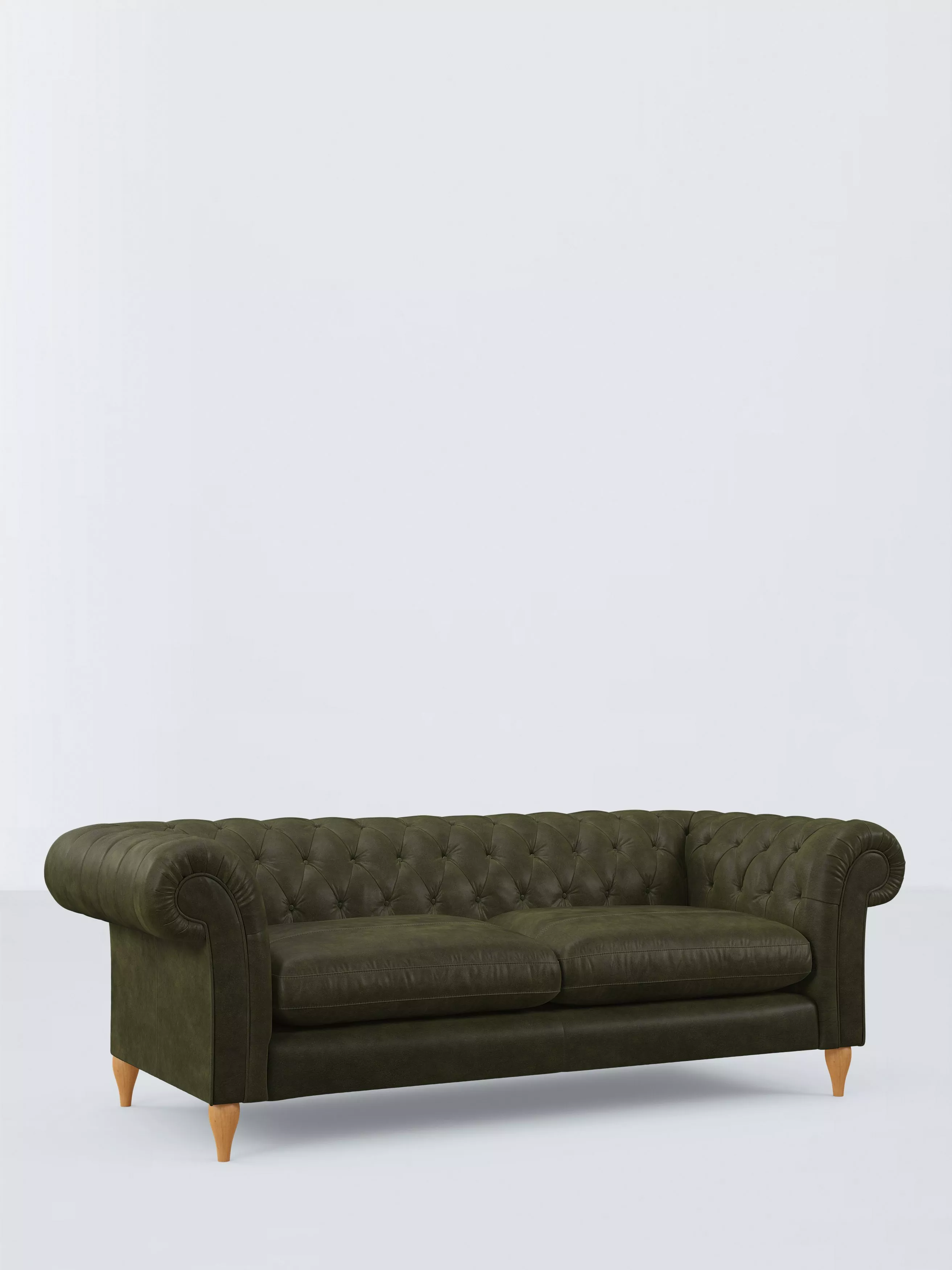John Lewis Winchester Grand 4 Seater Leather Sofa, Light Leg