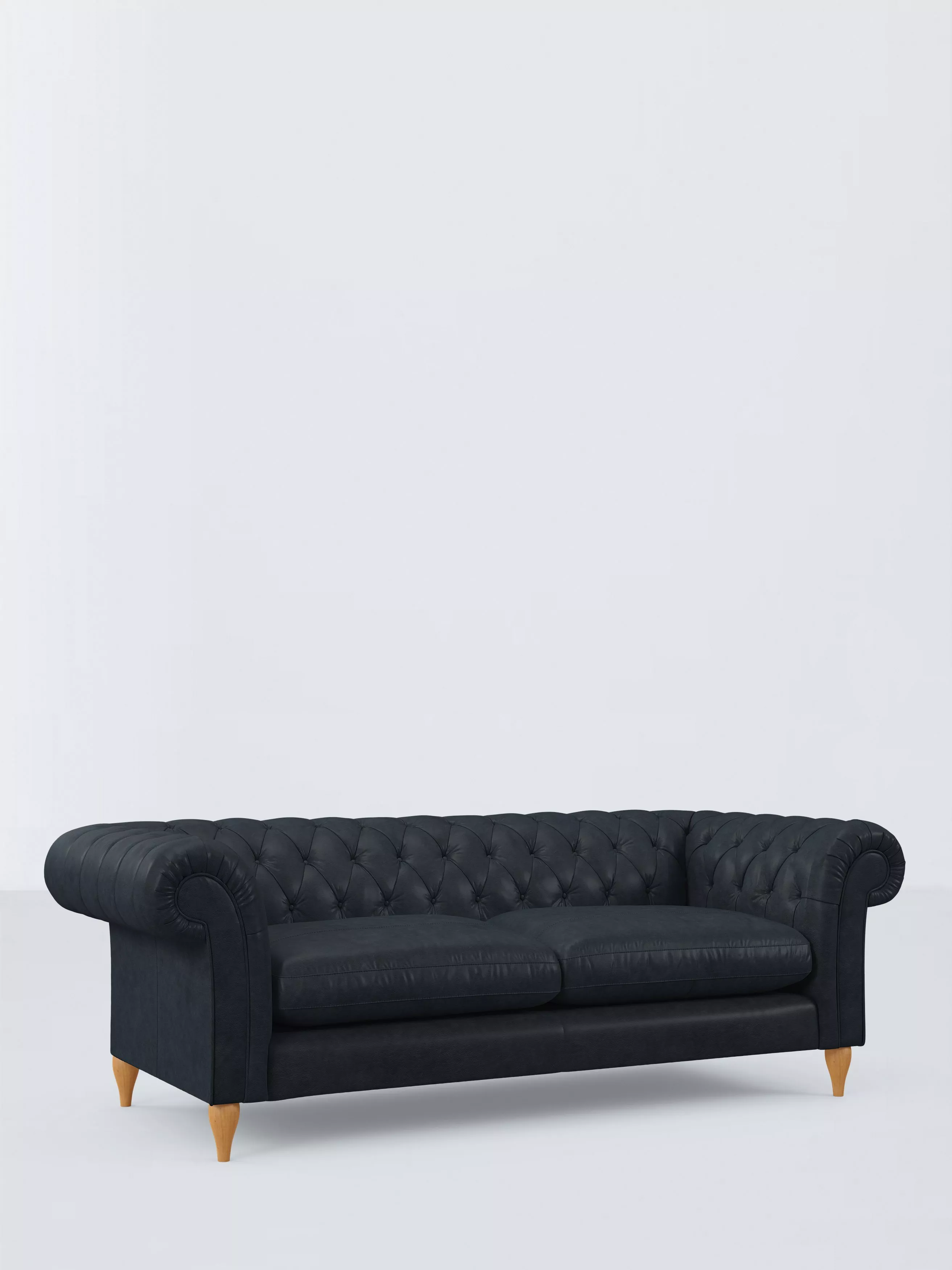 John Lewis Winchester Grand 4 Seater Leather Sofa, Light Leg
