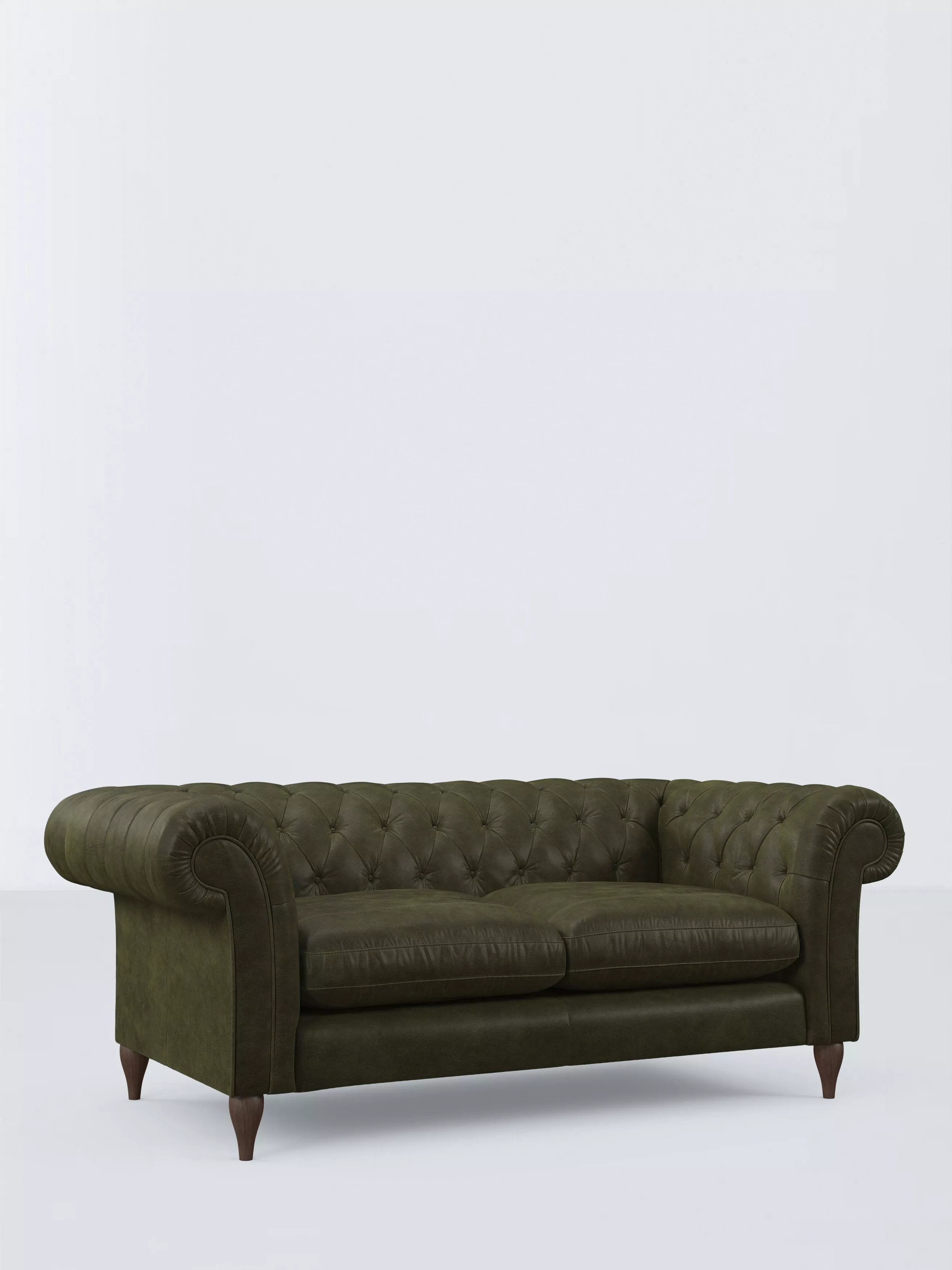 John Lewis Winchester Large 3 Seater Leather Sofa, Dark Leg