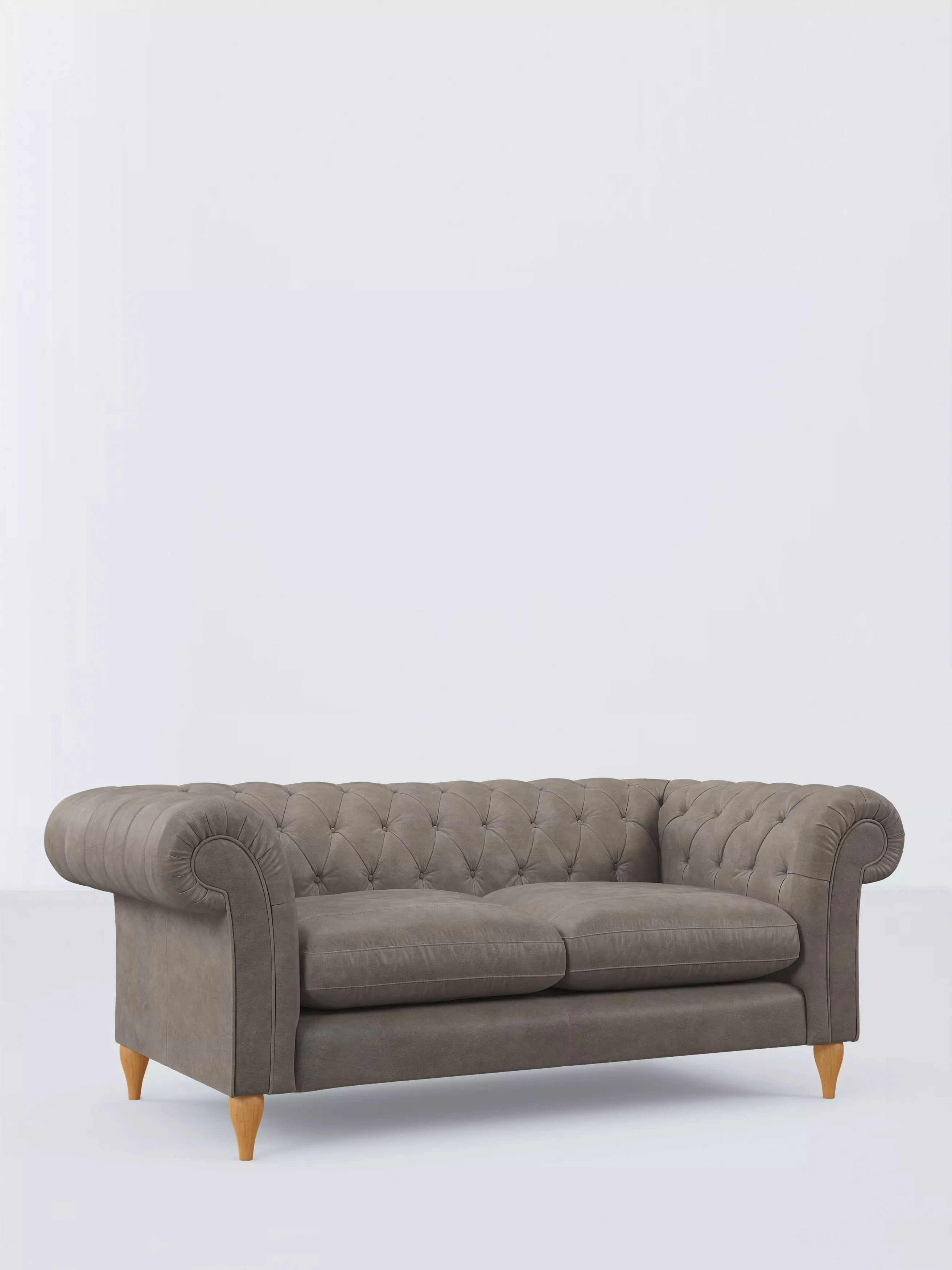 John Lewis Winchester Large 3 Seater Leather Sofa, Light Leg