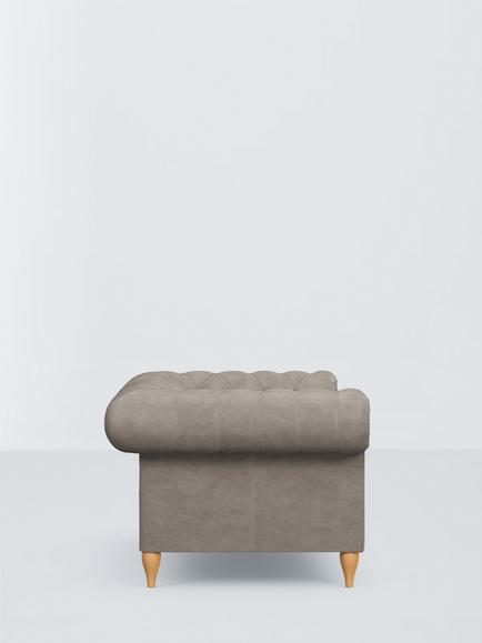 John Lewis Winchester Large 3 Seater Leather Sofa, Light Leg - view 2, Demetra Grey
