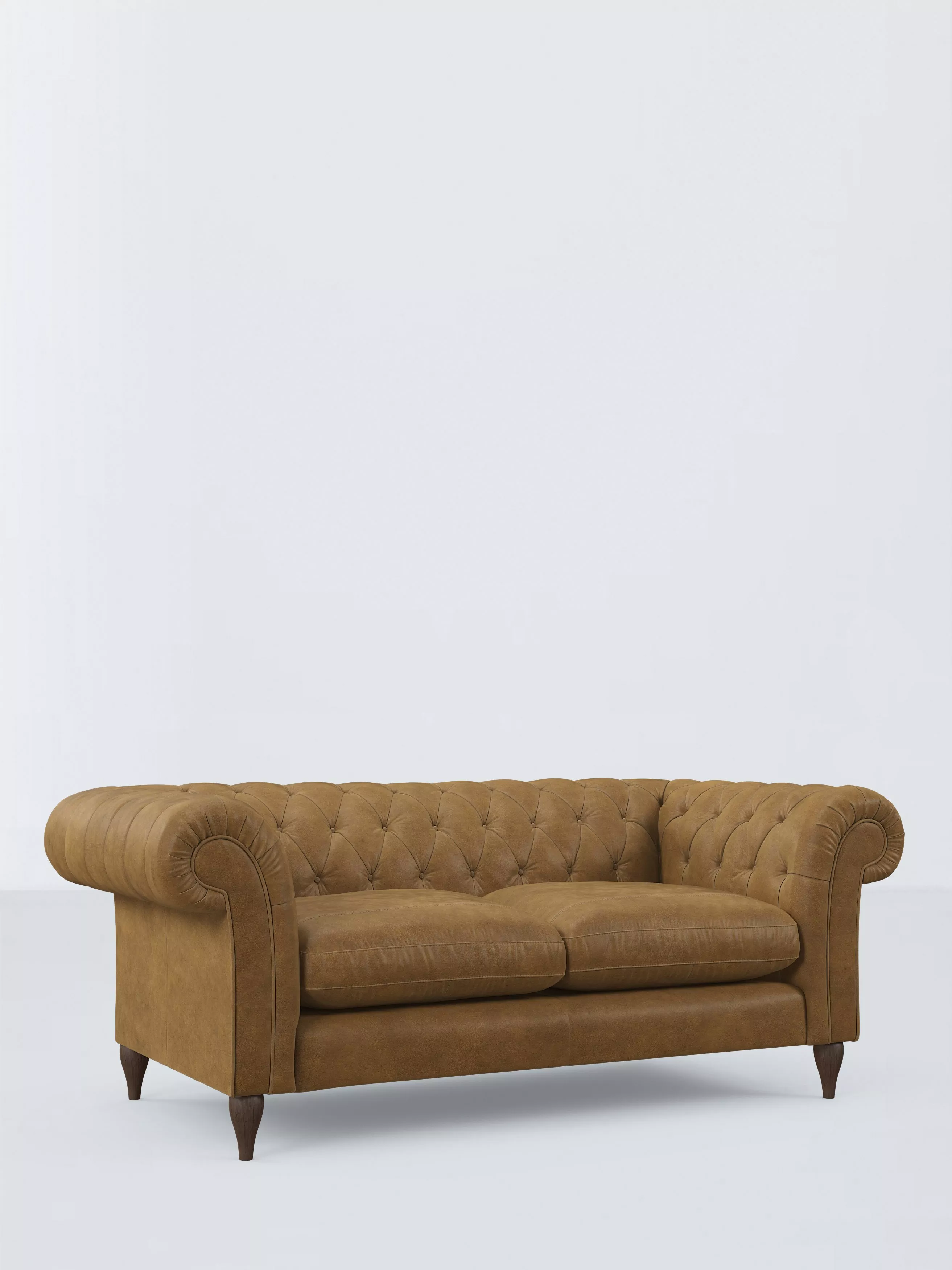 John Lewis Winchester Large 3 Seater Leather Sofa, Dark Leg