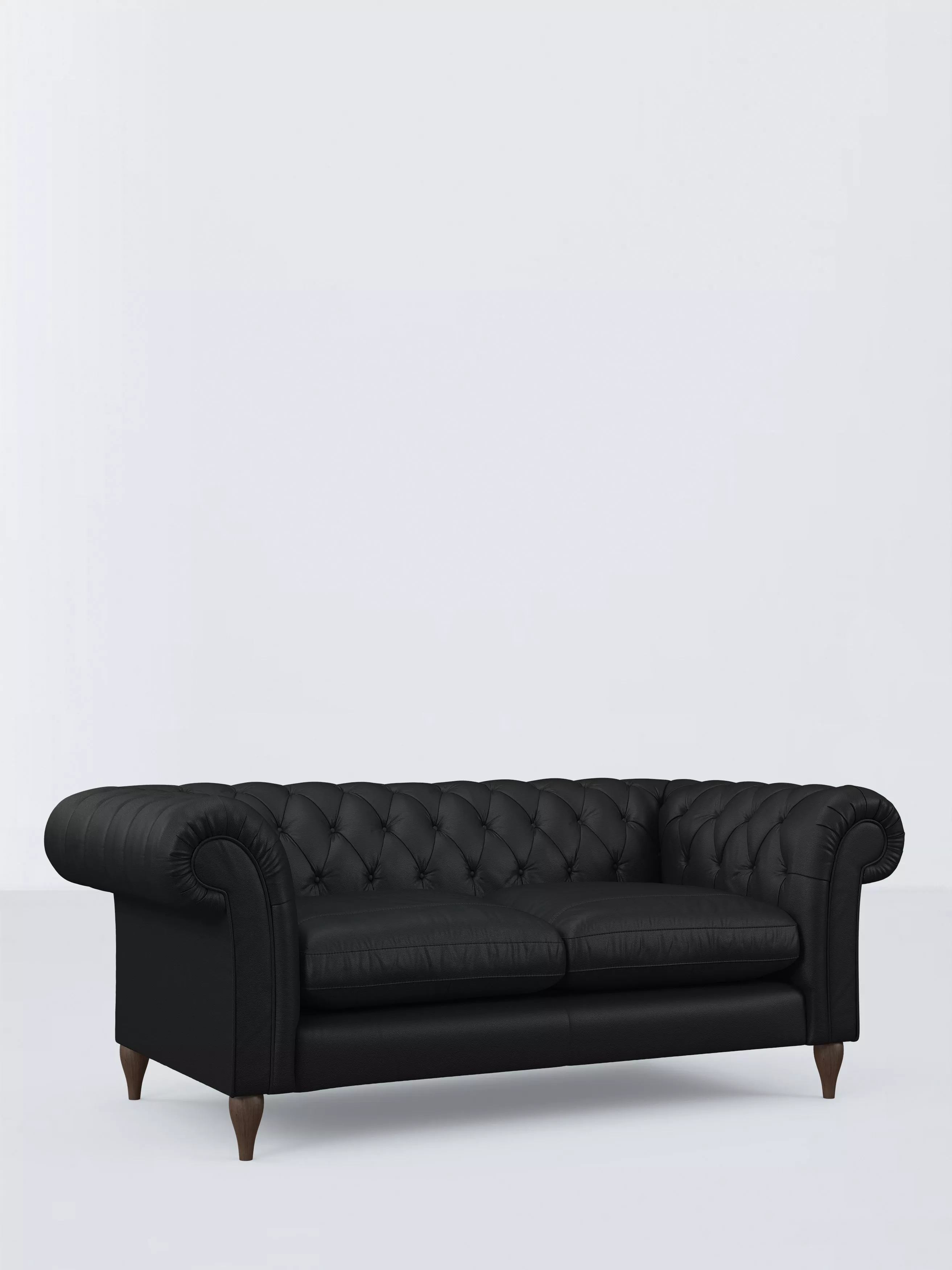 John Lewis Winchester Large 3 Seater Leather Sofa, Dark Leg