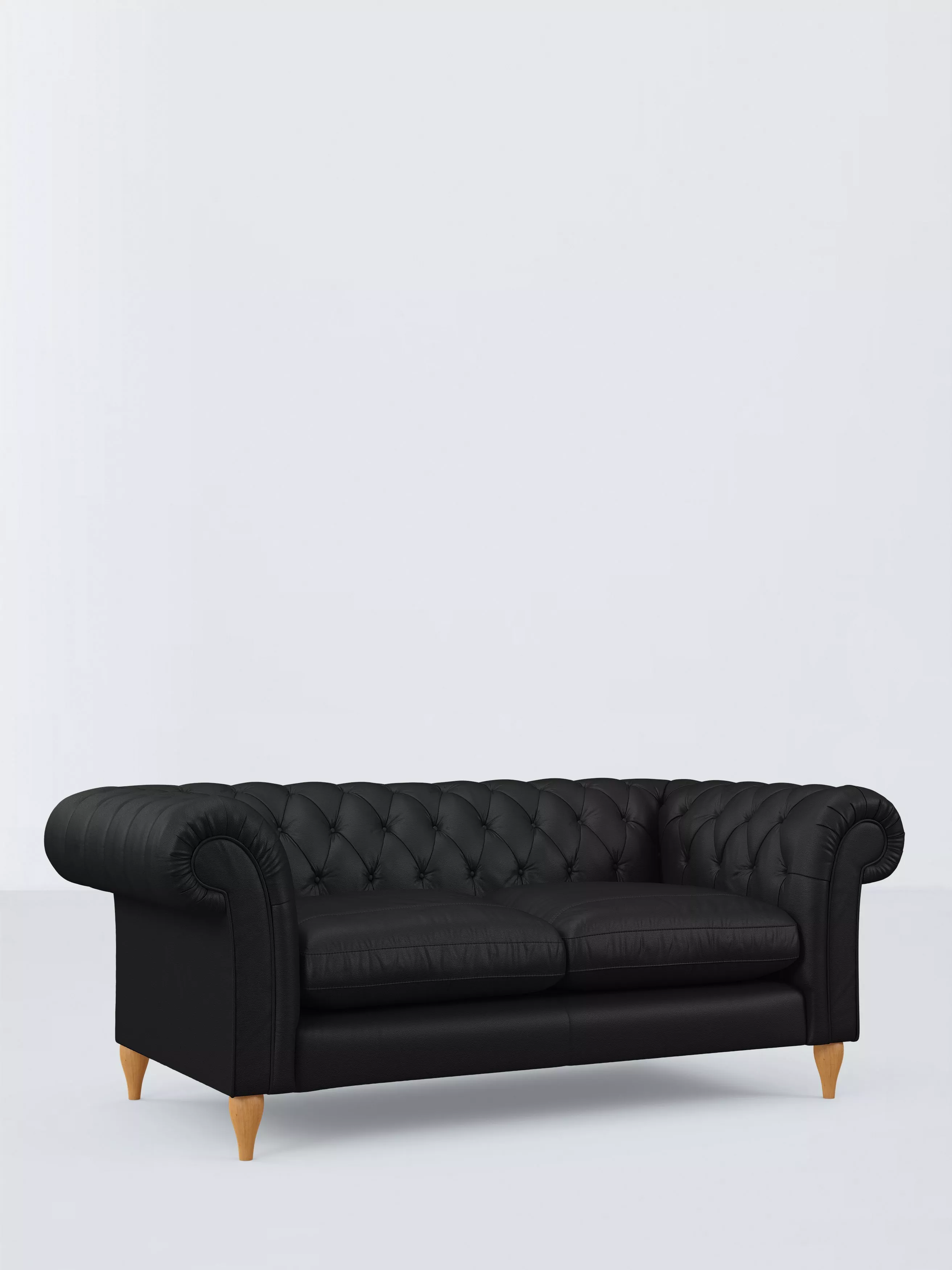 John Lewis Winchester Large 3 Seater Leather Sofa, Light Leg