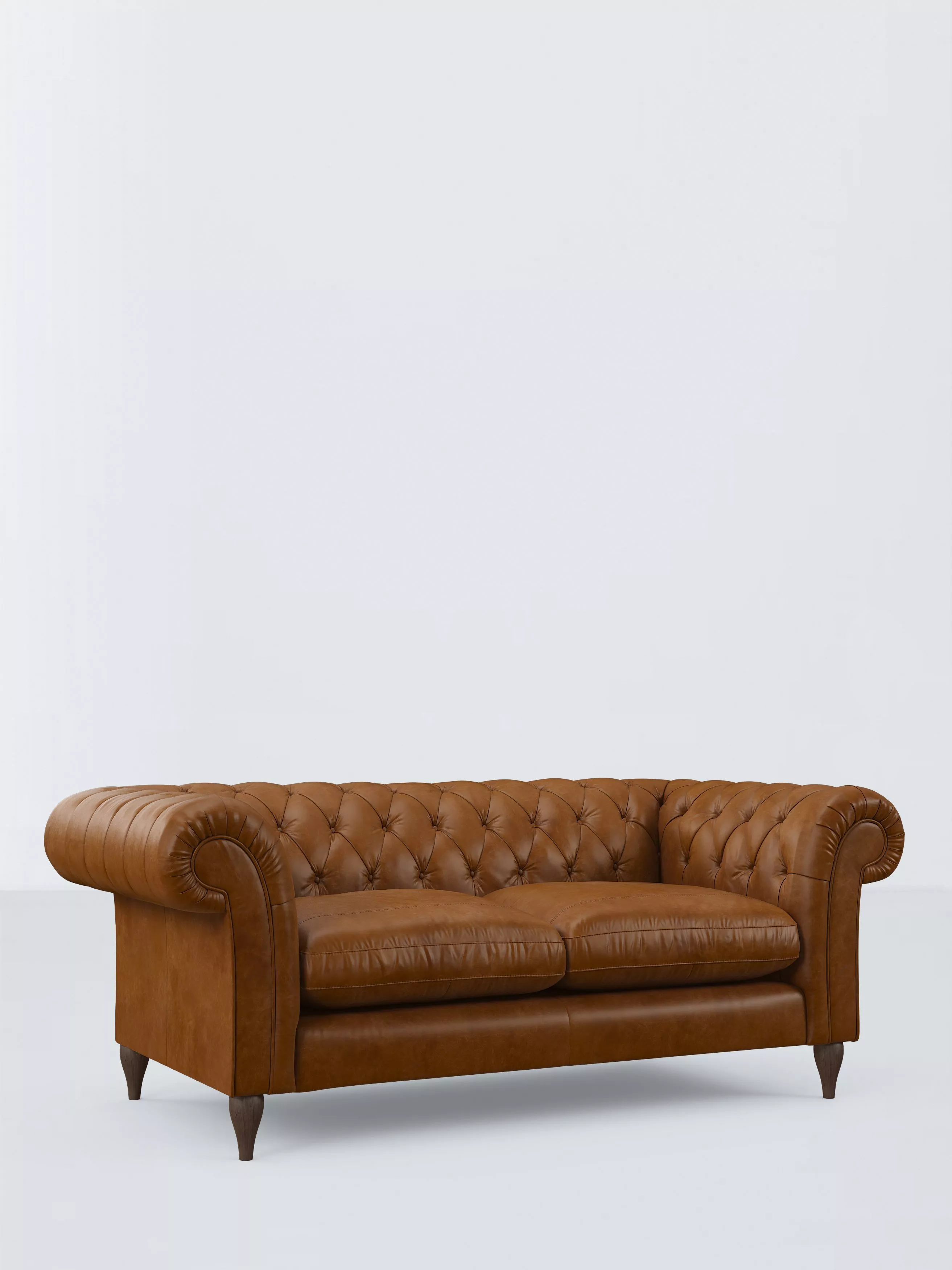 John Lewis Winchester Large 3 Seater Leather Sofa, Dark Leg
