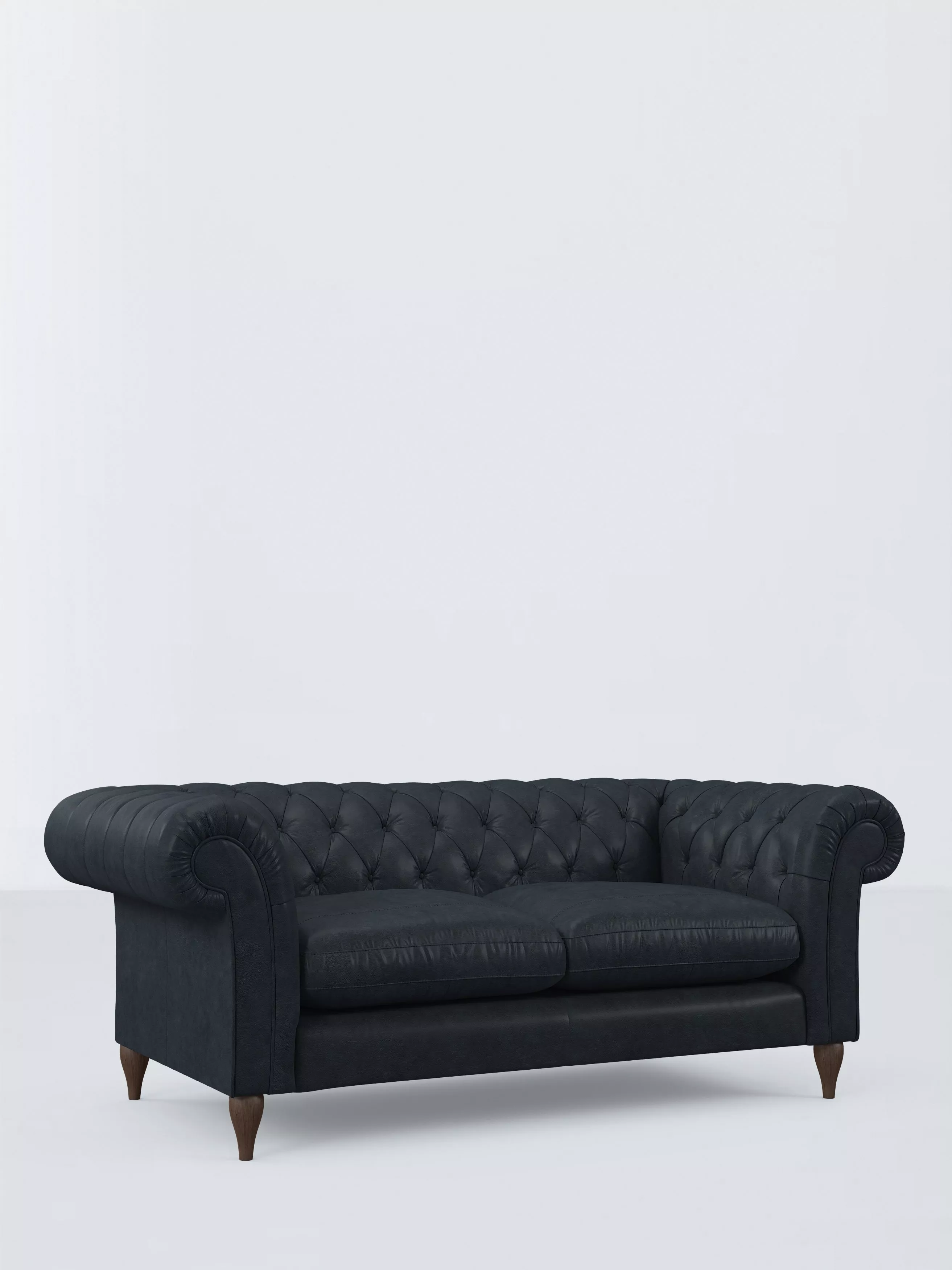John Lewis Winchester Large 3 Seater Leather Sofa, Dark Leg