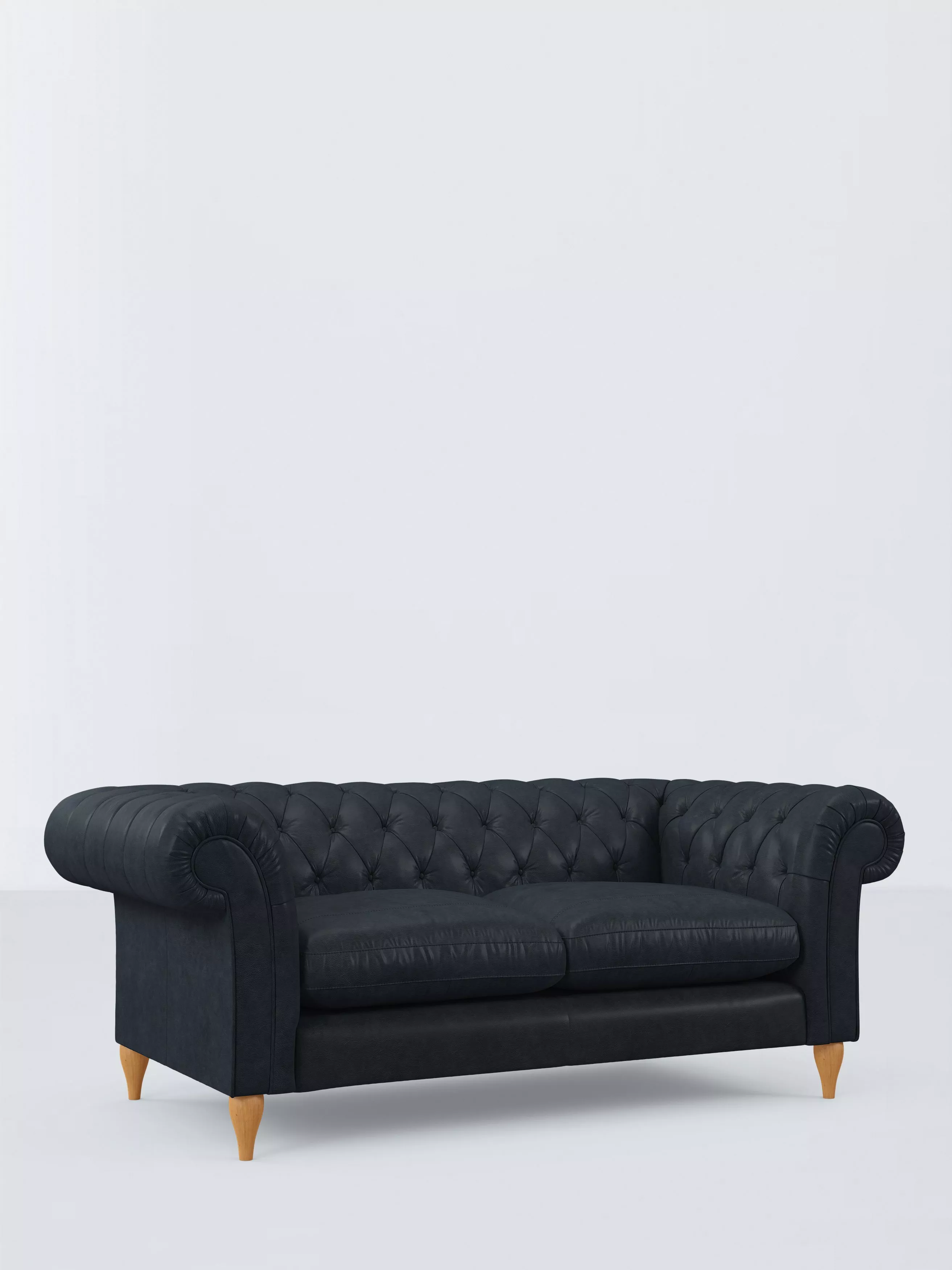 John Lewis Winchester Large 3 Seater Leather Sofa, Light Leg