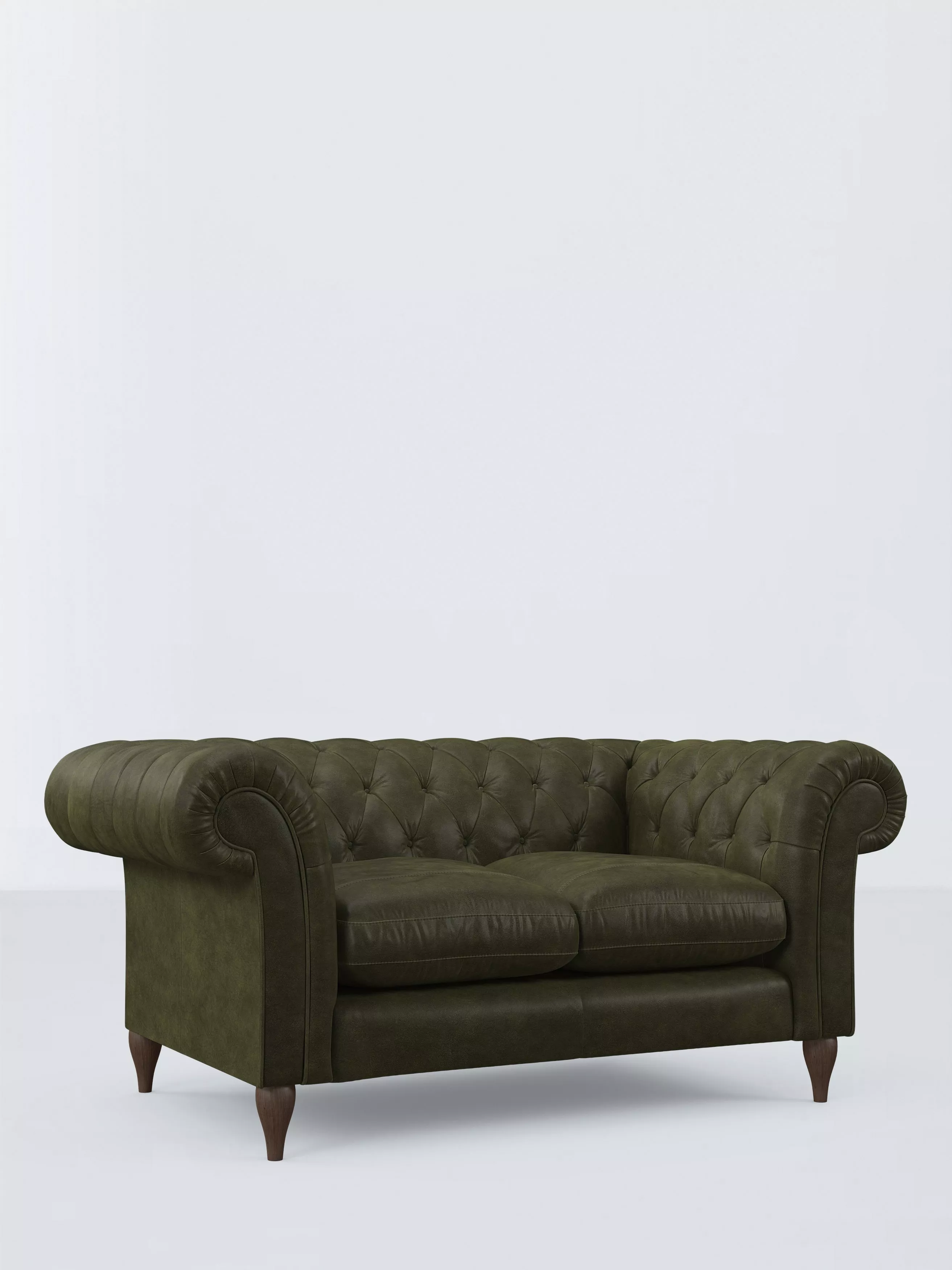 John Lewis Winchester Small 2 Seater Leather Sofa, Dark Leg