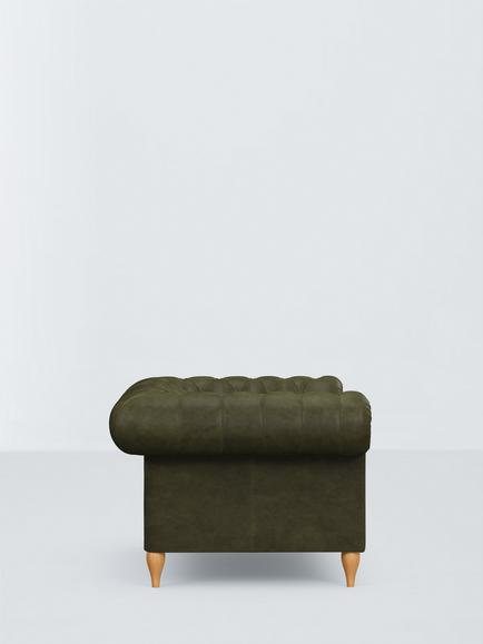 John Lewis Winchester Small 2 Seater Leather Sofa, Light Leg - view 2, Demetra Green