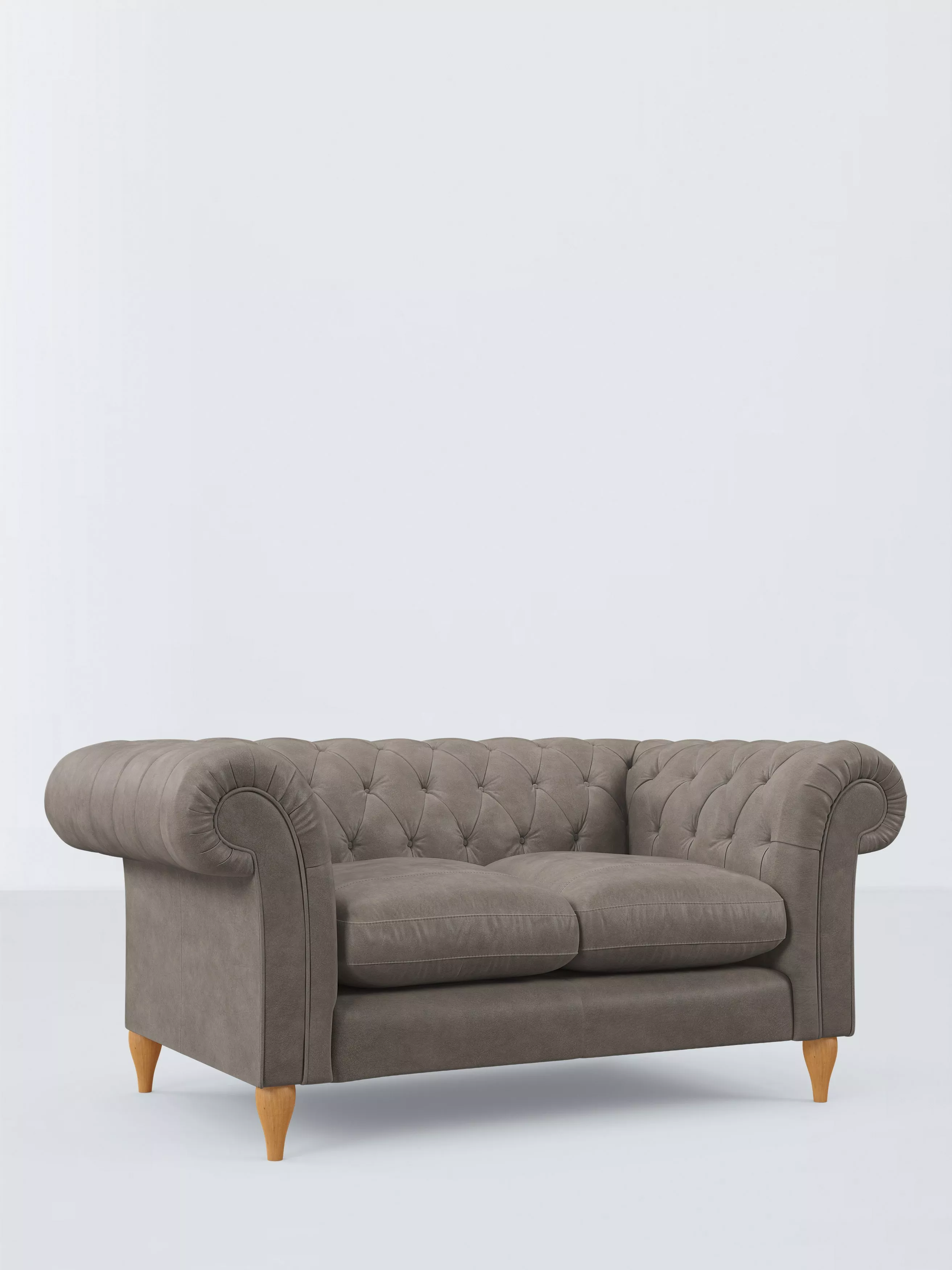 John Lewis Winchester Small 2 Seater Leather Sofa, Light Leg