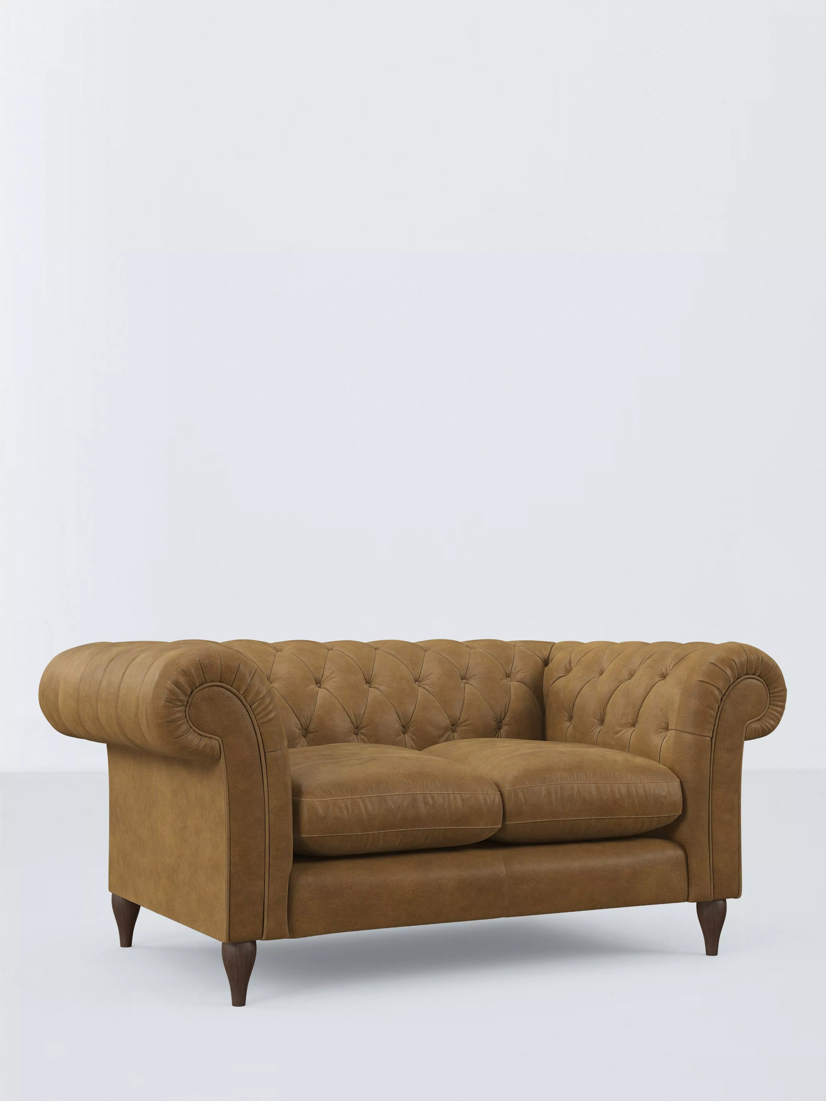 John Lewis Winchester Small 2 Seater Leather Sofa, Dark Leg
