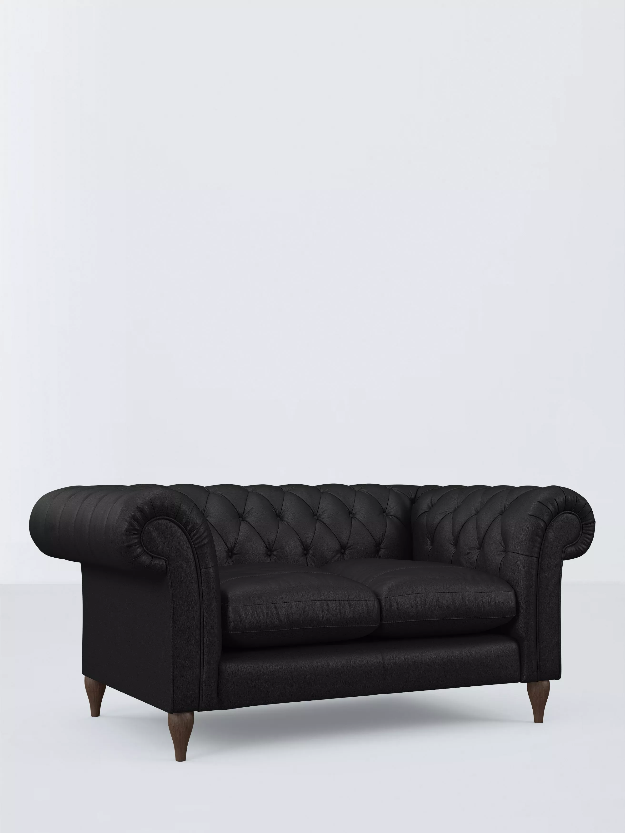 John Lewis Winchester Small 2 Seater Leather Sofa, Dark Leg