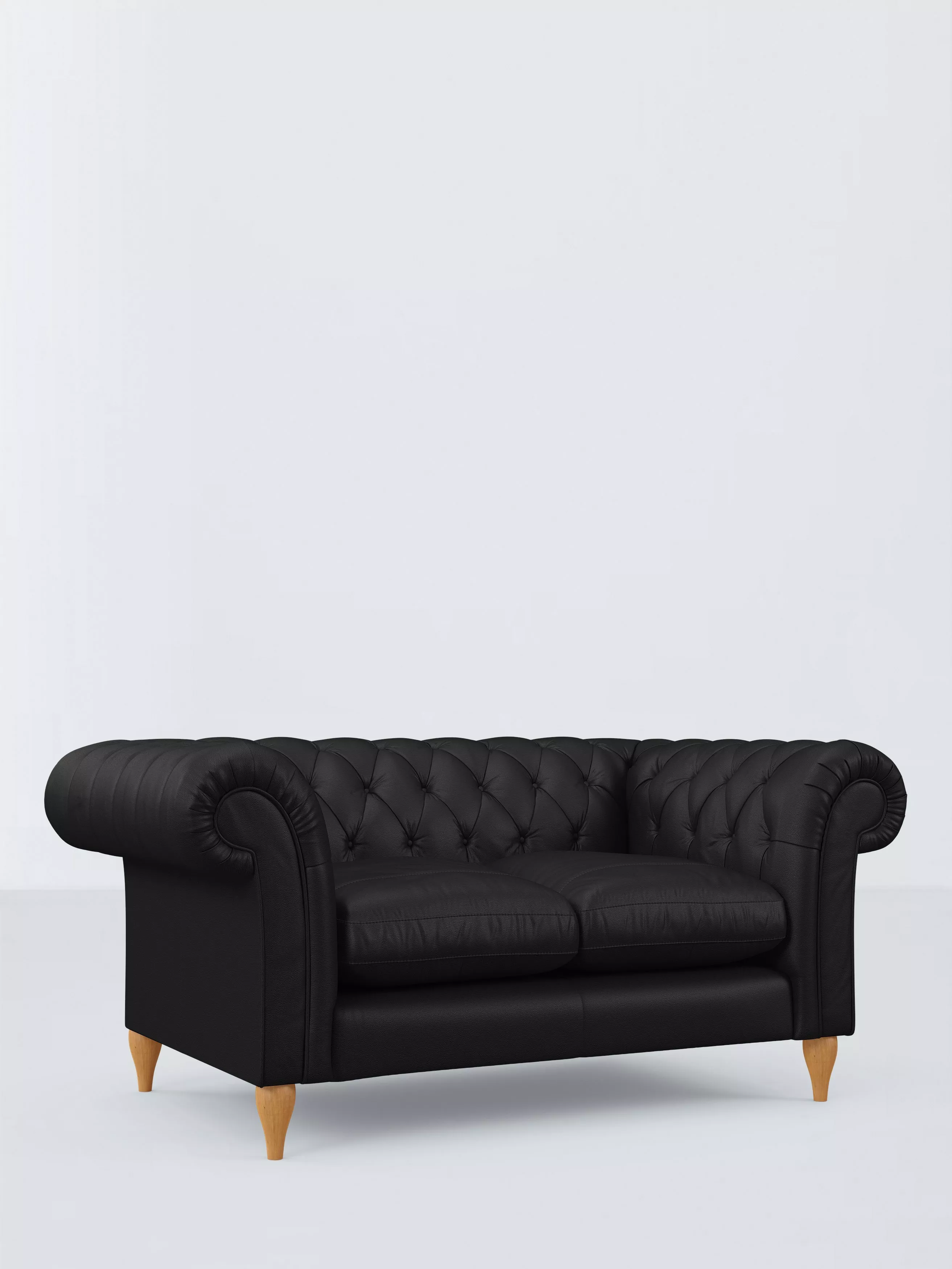 John Lewis Winchester Small 2 Seater Leather Sofa, Light Leg