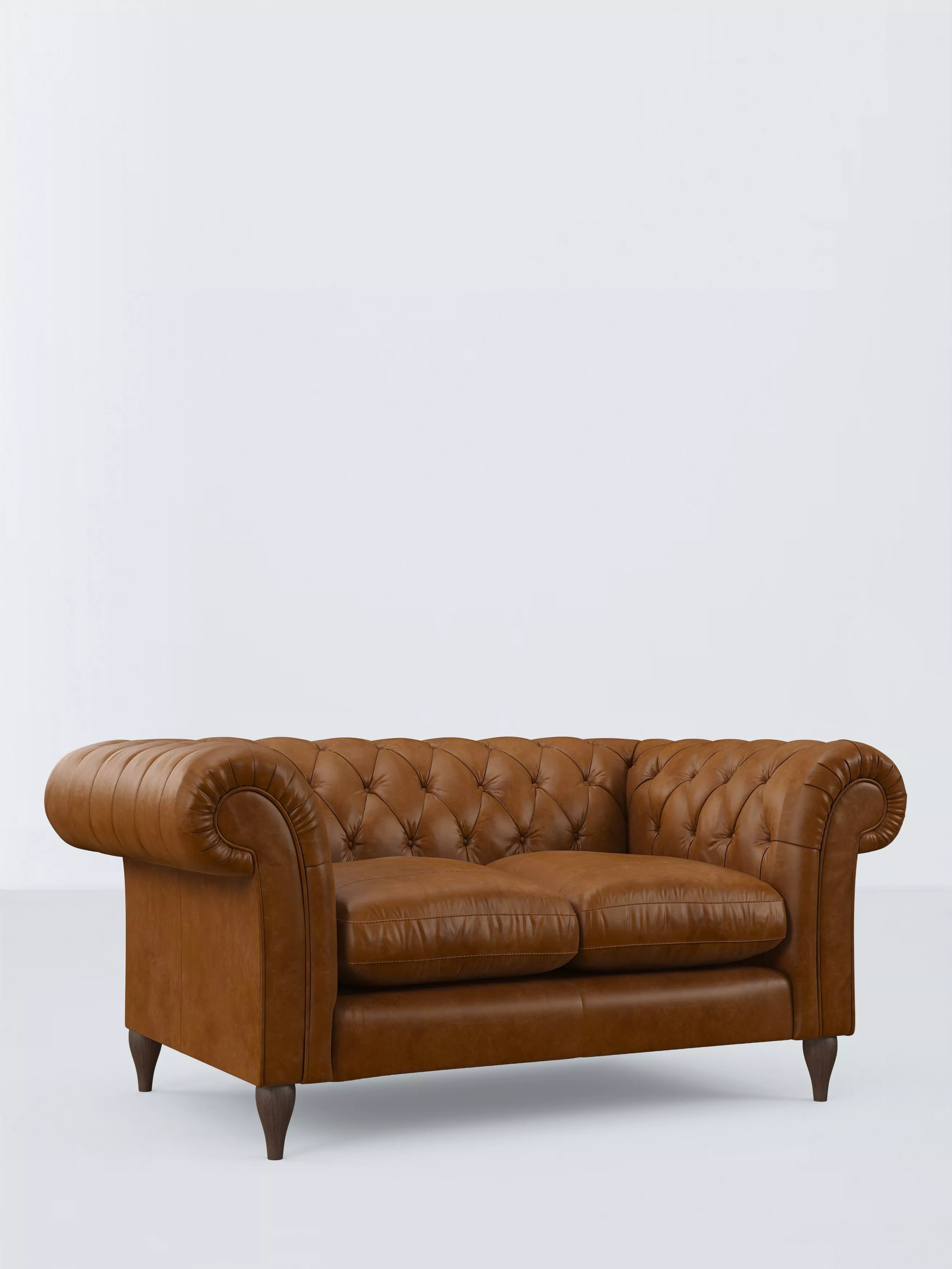 John Lewis Winchester Small 2 Seater Leather Sofa, Dark Leg