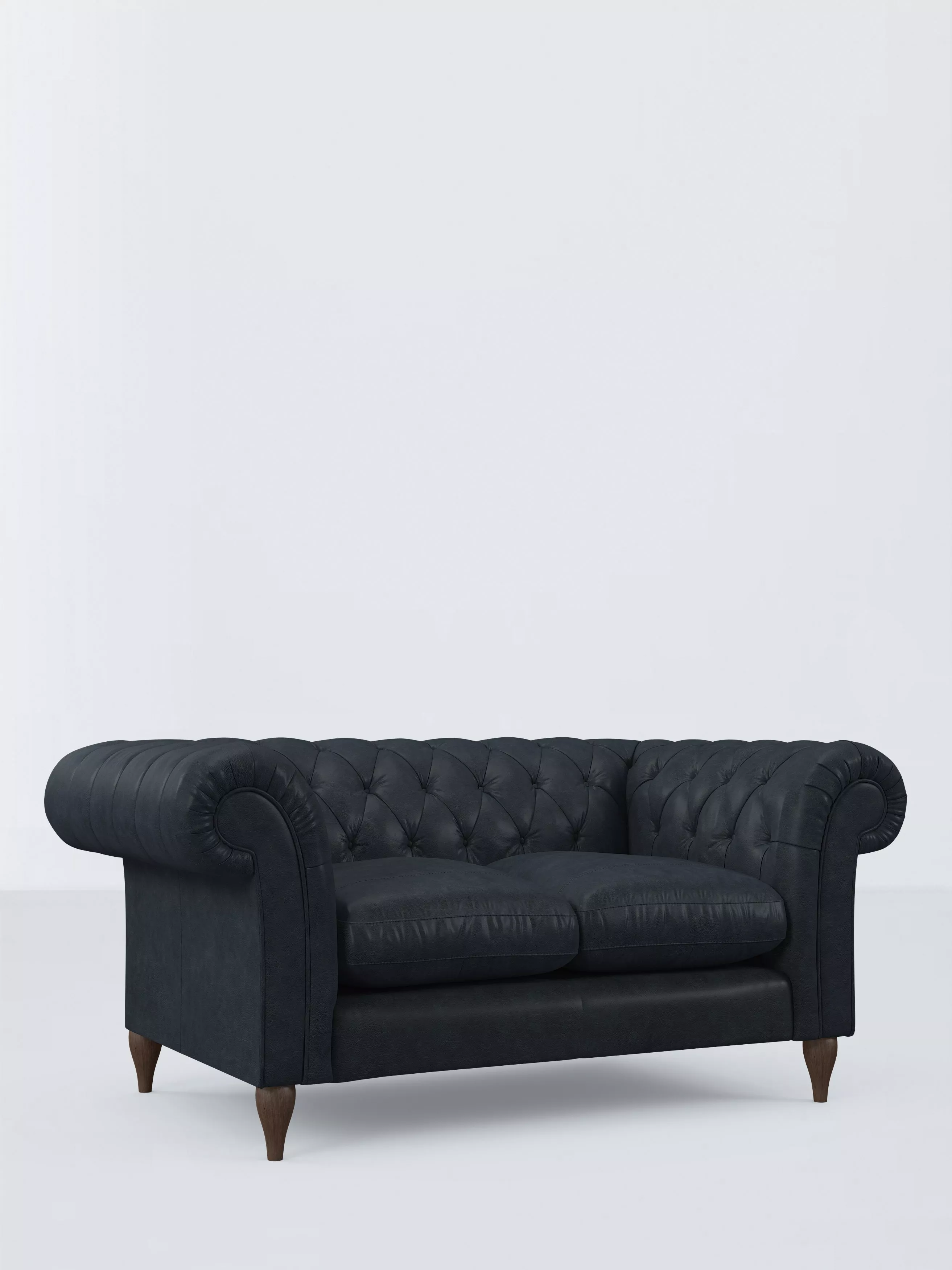 John Lewis Winchester Small 2 Seater Leather Sofa, Dark Leg