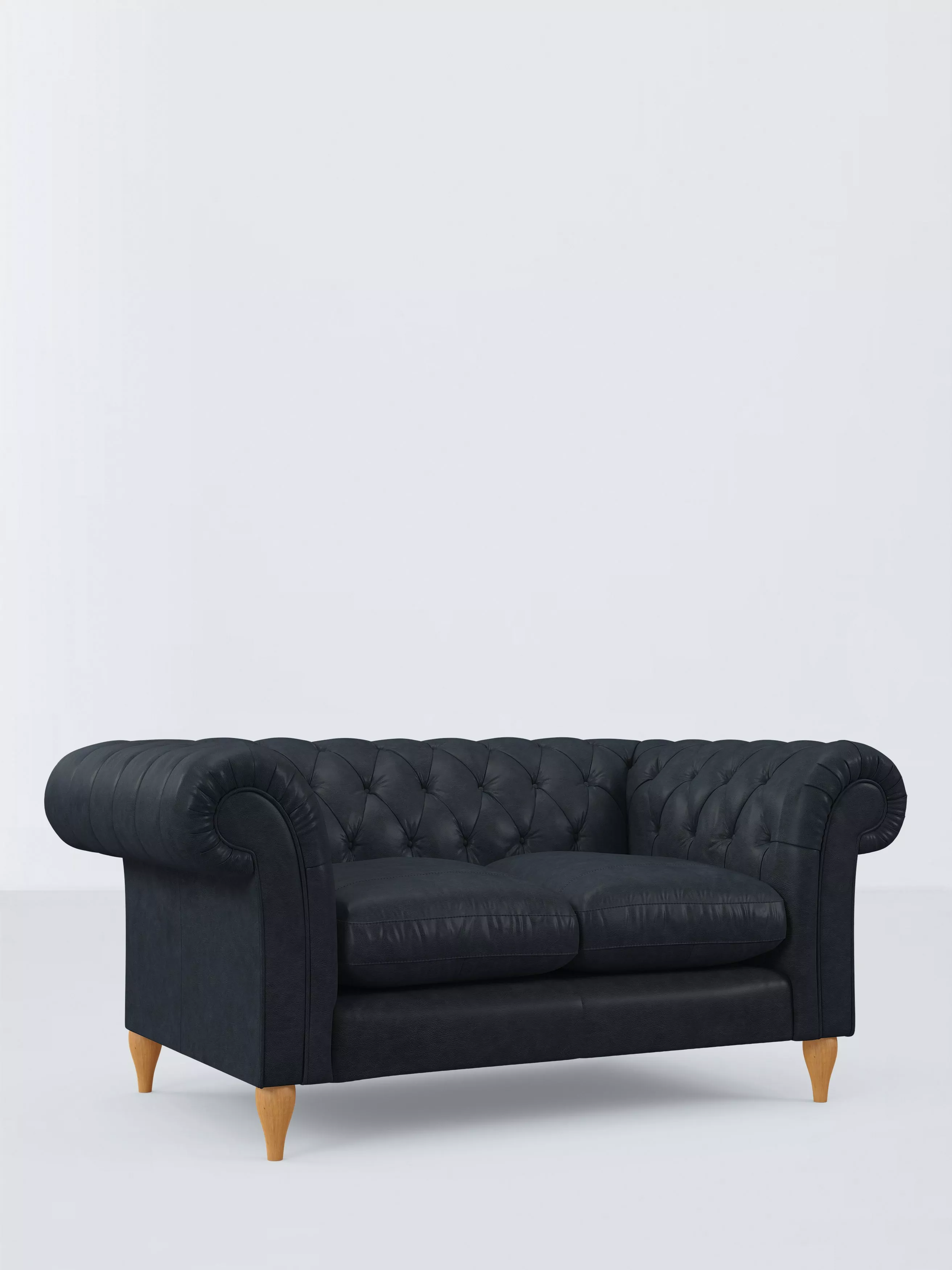 John Lewis Winchester Small 2 Seater Leather Sofa, Light Leg