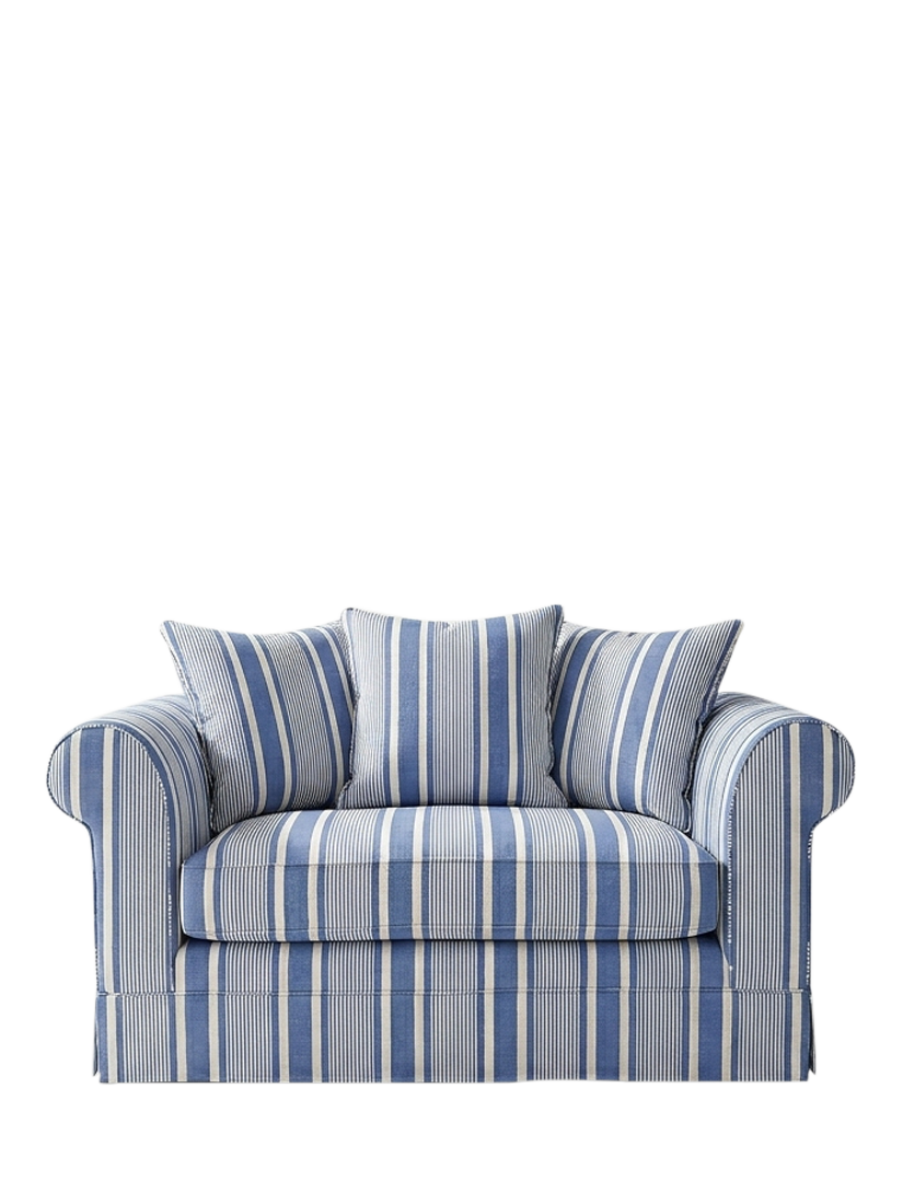 Salthrop Range, John Lewis x Sophie Conran Salthrop Small 2 Seater Sofa, Deauville Stripe Cornish Blue