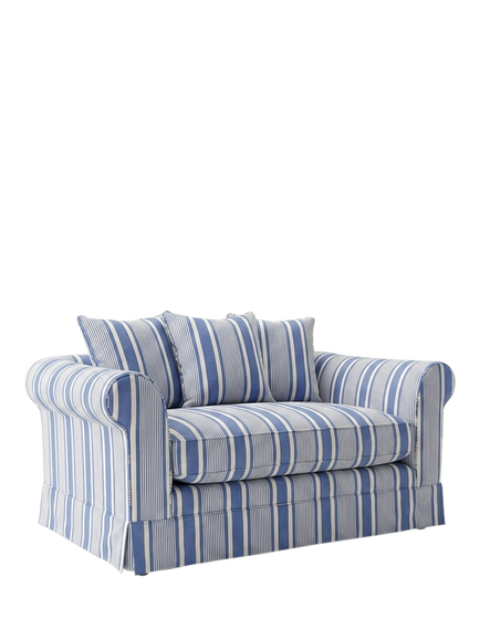 John Lewis x Sophie Conran Salthrop Small 2 Seater Sofa - view 2, Deauville Stripe Cornish Blue