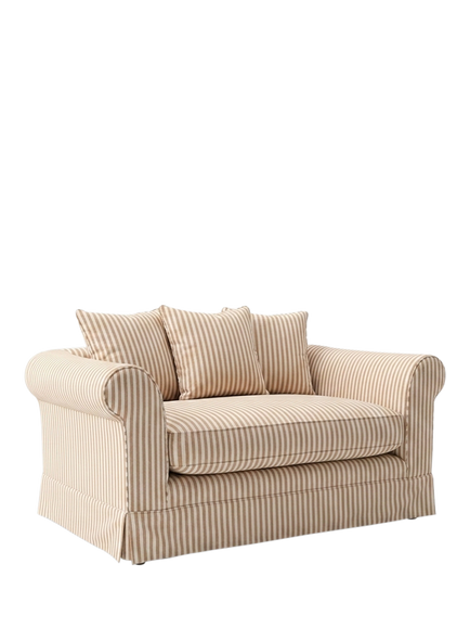 John Lewis x Sophie Conran Salthrop Small 2 Seater Sofa - view 2, Quill Stripe Natural