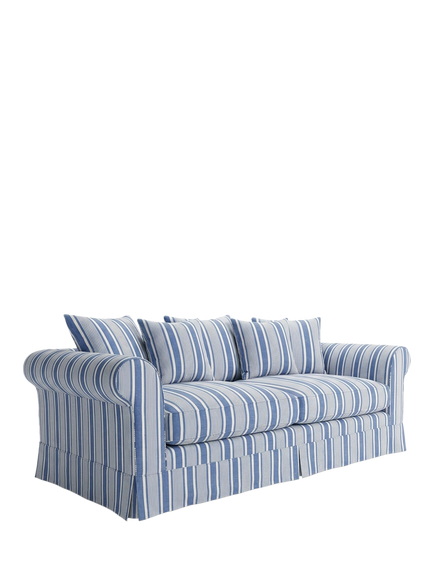 John Lewis x Sophie Conran Salthrop Large 3 Seater Sofa - view 2, Deauville Stripe Cornish Blue