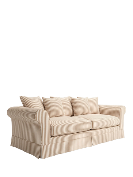John Lewis x Sophie Conran Salthrop Large 3 Seater Sofa - view 2, Quill Stripe Natural