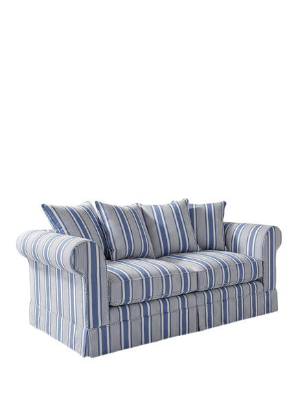 John Lewis x Sophie Conran Salthrop Medium 2 Seater Sofa - view 2, Deauville Stripe Cornish Blue