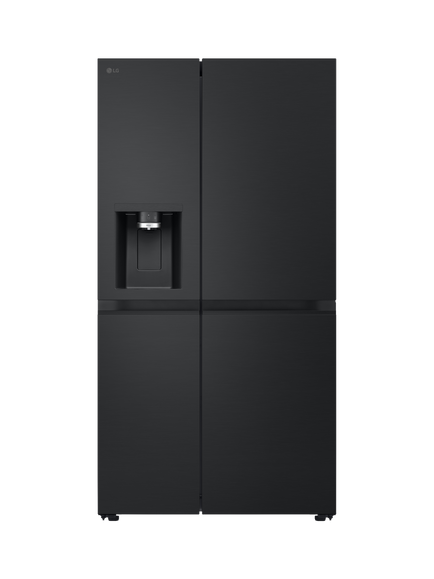 LG OUTLET NatureFRESH GSLE81EPBD Smart Freestanding 60/40 American Fridge Freezer, Like New, Essence Black Steel, Essence Black Steel