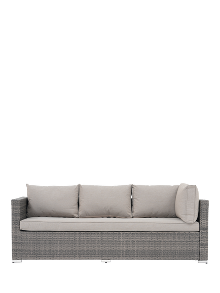 John Lewis OUTLET Alora Woven Rattan 5-Seater Garden Corner Sofa Set, Like New, Grey, Grey