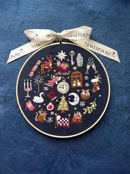MakeBox & Co. Night Before Christmas Advent Embroidery Kit - view 2, Multi
