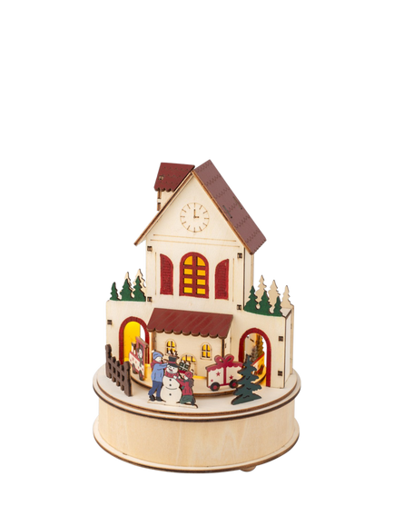 Kaemingk Musical Wooden Christmas Scene, Multi