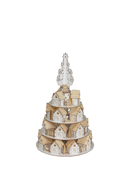 Kaemingk Wooden House Advent Calendar, White