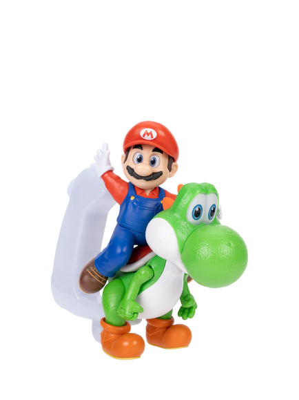 Super Mario Bros. Galaxy Movie Mario Riding Yoshi Figure, Multi