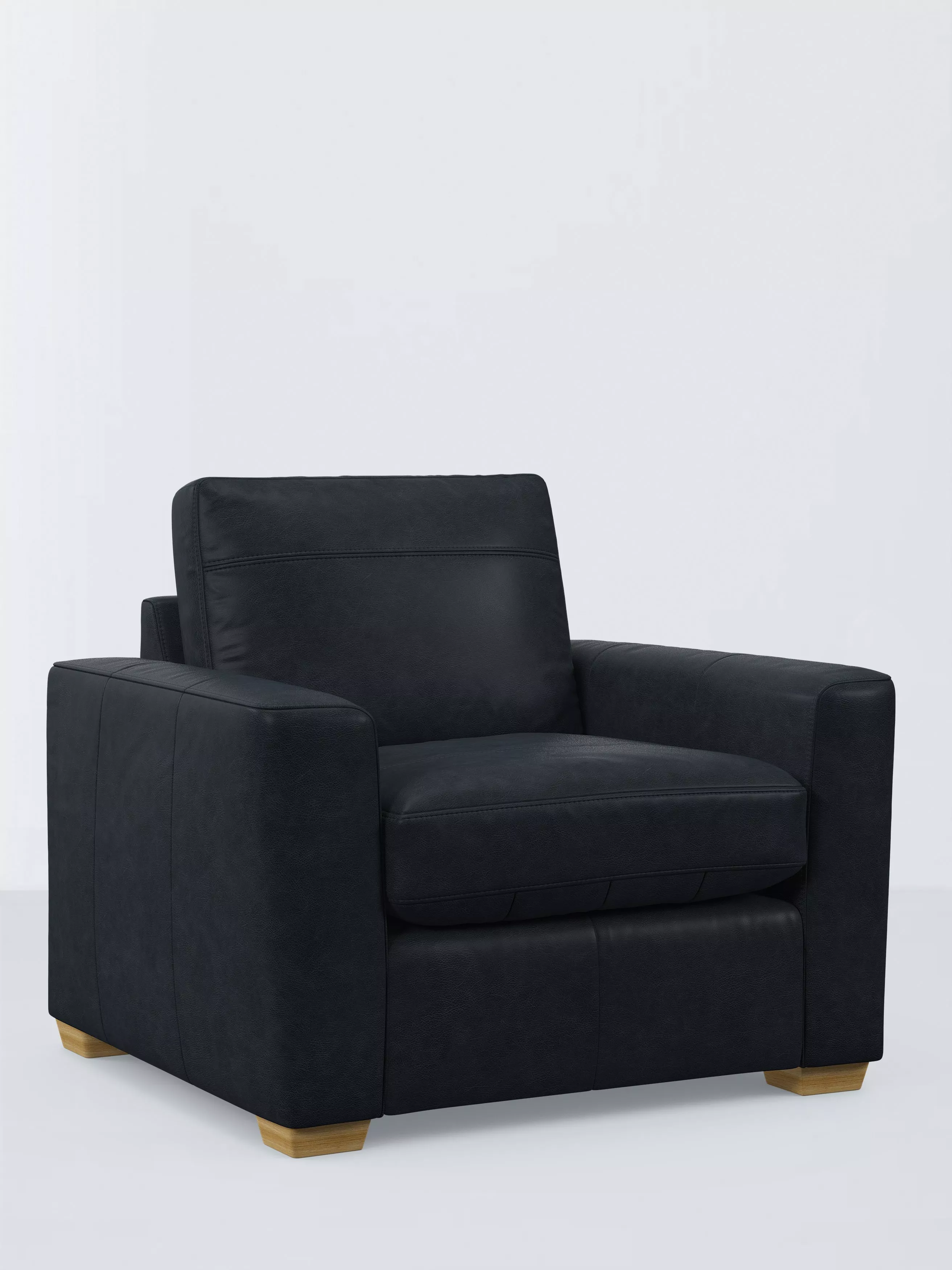John Lewis Olivia Leather Armchair, Light Leg