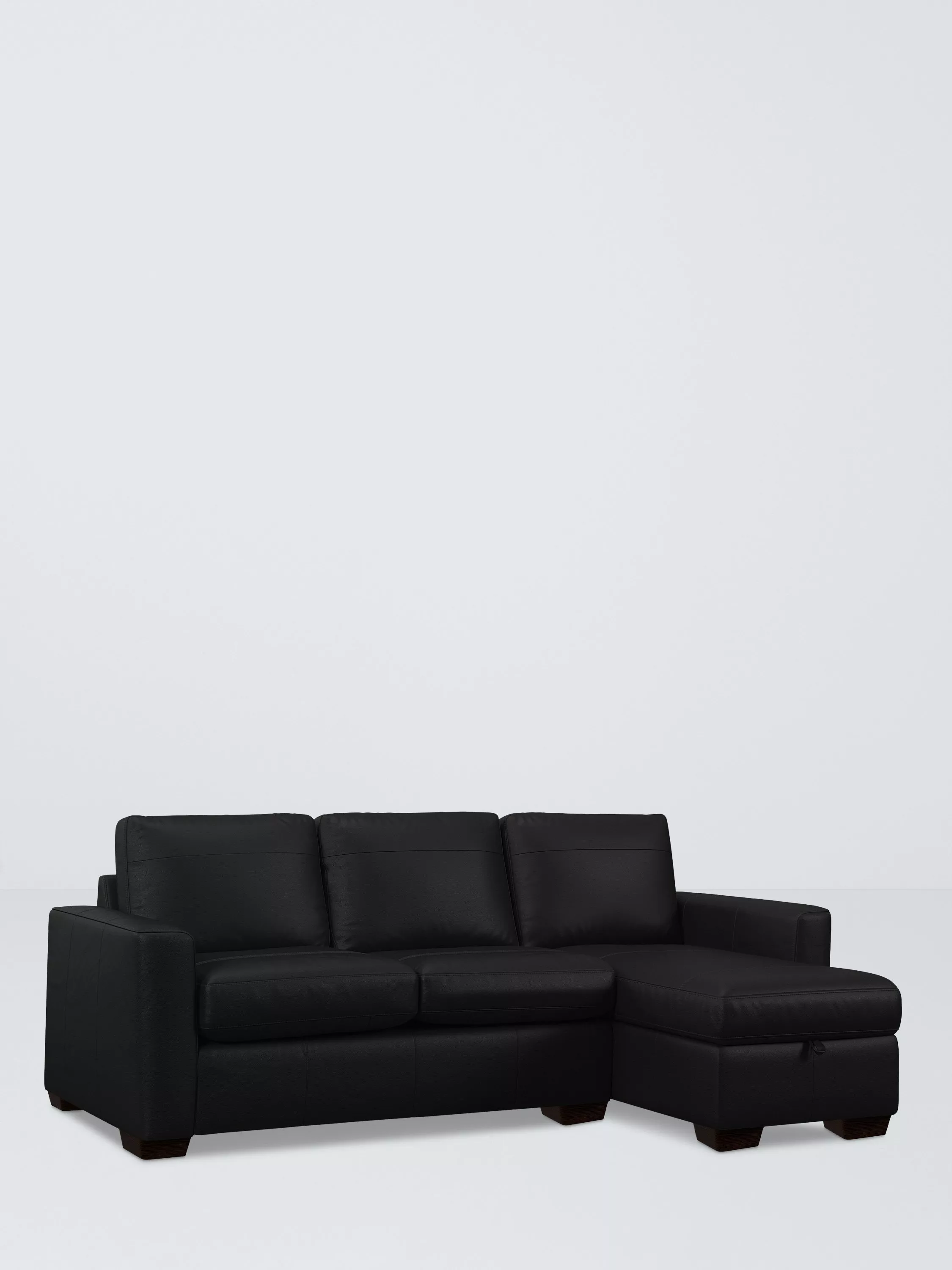John Lewis Olivia Grand 4 Seater RHF Chaise End Storage Leather Sofa, Dark Leg