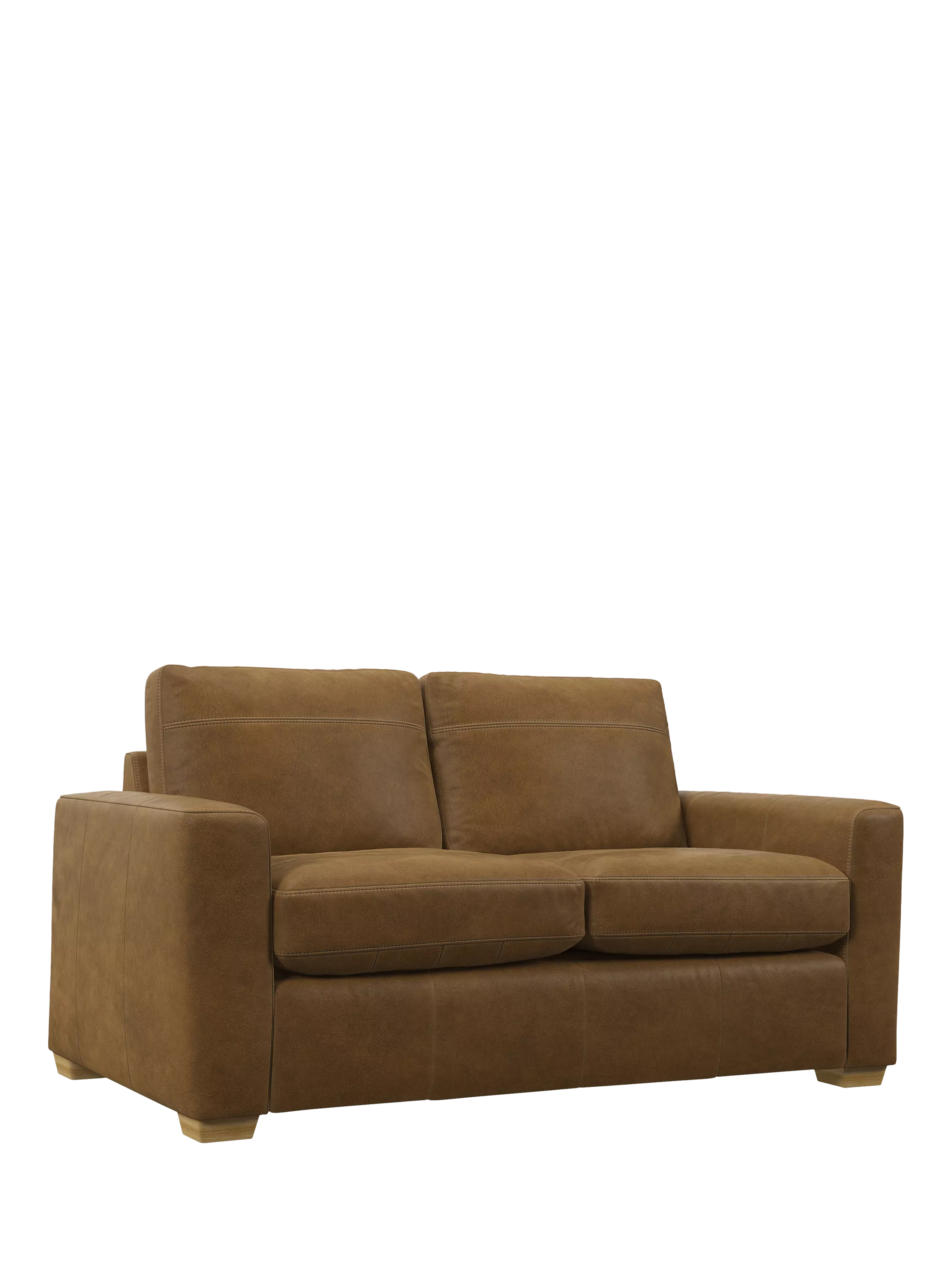 John Lewis Olivia Small 2 Seater Leather Sofa, Light Leg