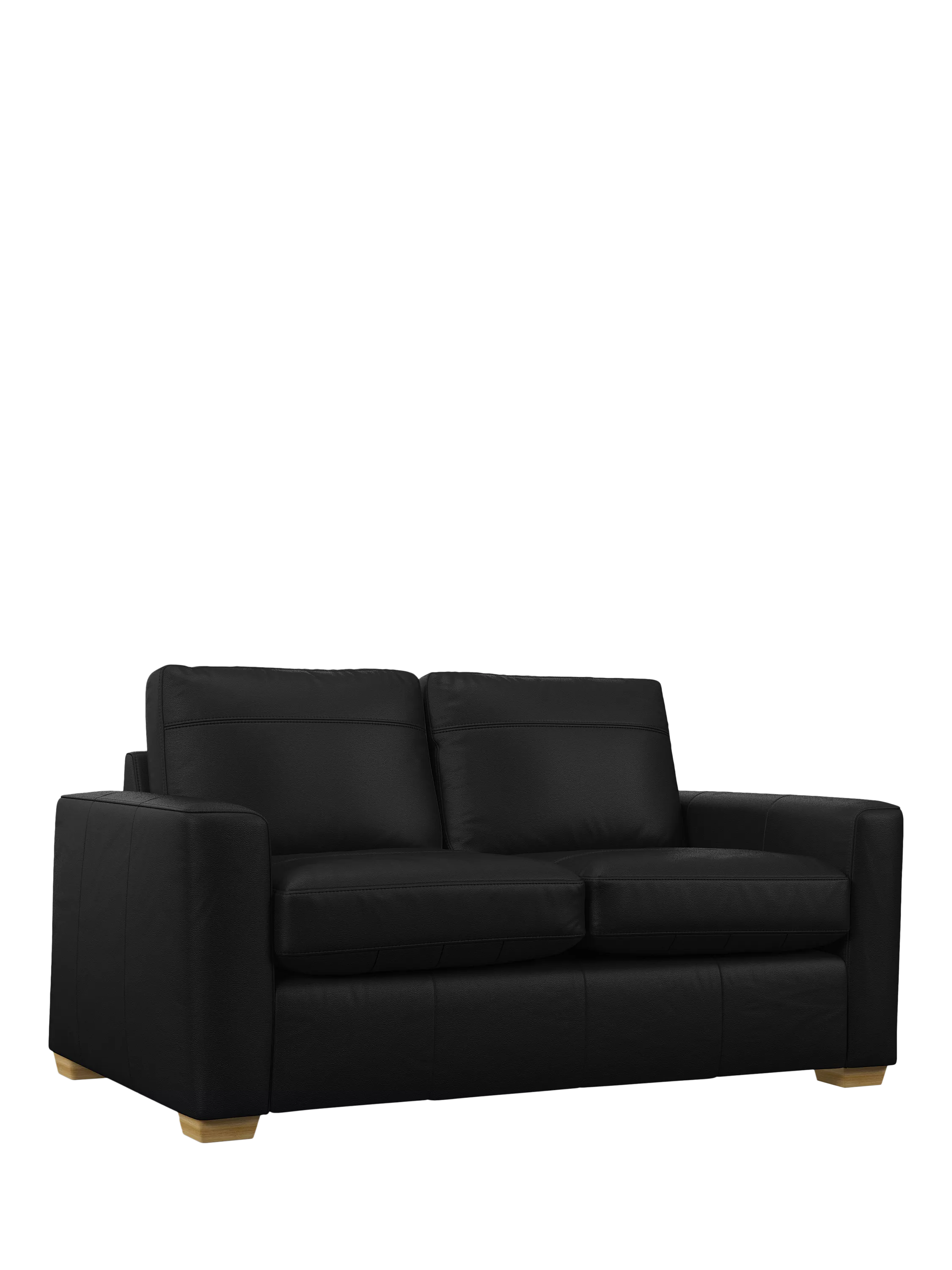 John Lewis Olivia Small 2 Seater Leather Sofa, Light Leg