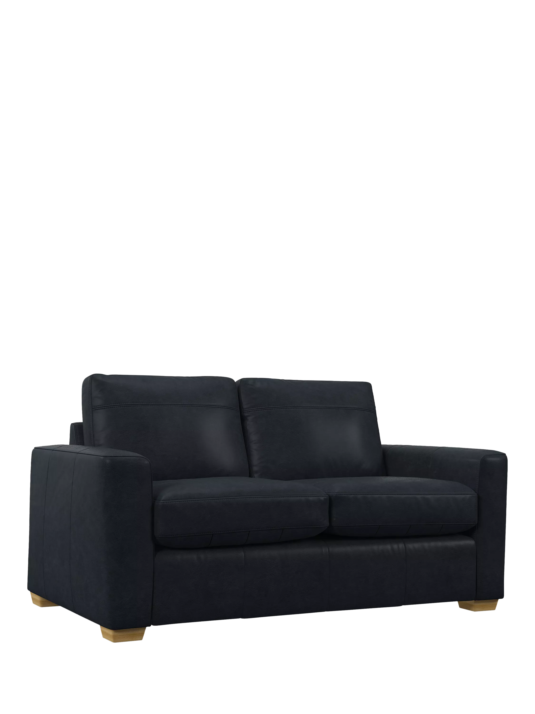John Lewis Olivia Small 2 Seater Leather Sofa, Light Leg