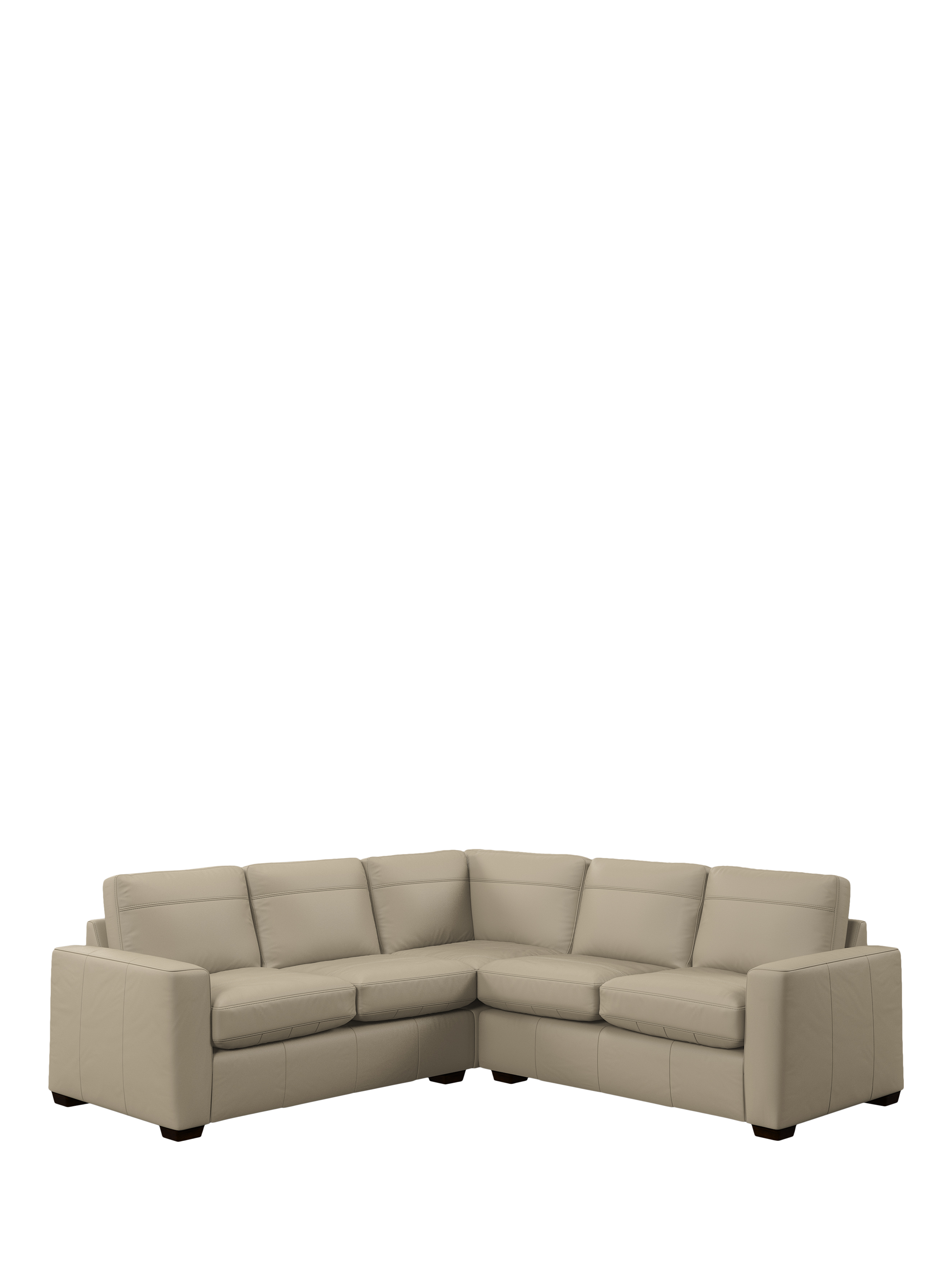 Olivia Range, John Lewis Olivia 5+ Seater Leather Corner Sofa, Dark Leg, Matt Pearl