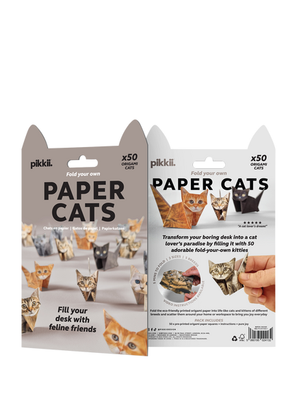 Pikkii Fold Out Paper Cats, Pack of 50, Blue Multi Blue
