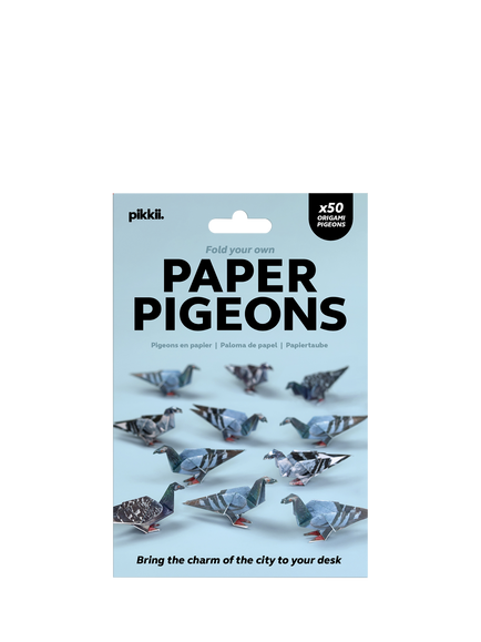 Pikkii Fold Out Paper Pigeons, Pack of 50, Blue Multi Blue