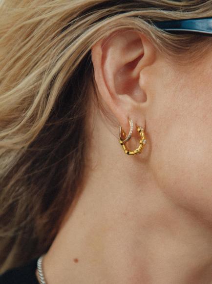 Missoma Lucy Williams Tennis Small Hoop Earrings - view 2, Gold